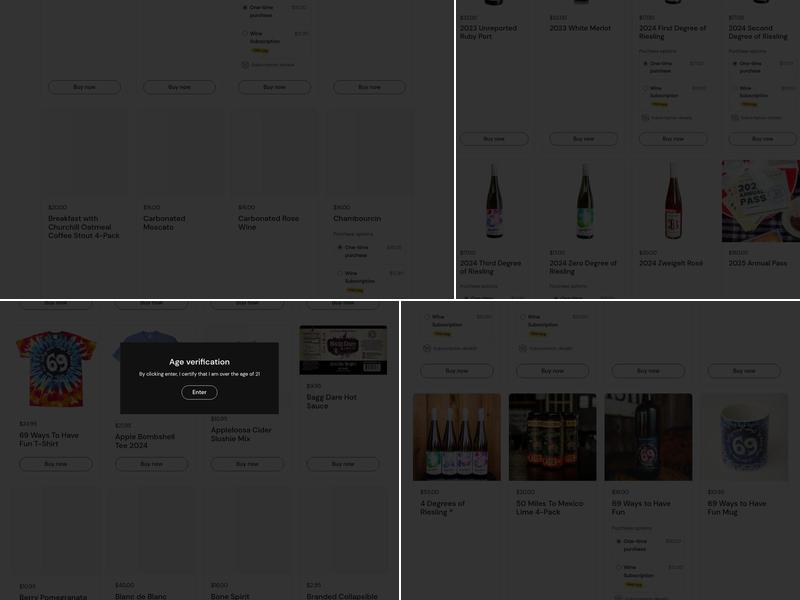 Three Brothers Wineries and Estates Menu