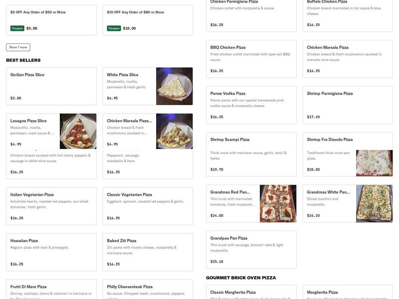 Mima's Pizzeria & Restaurant Menu