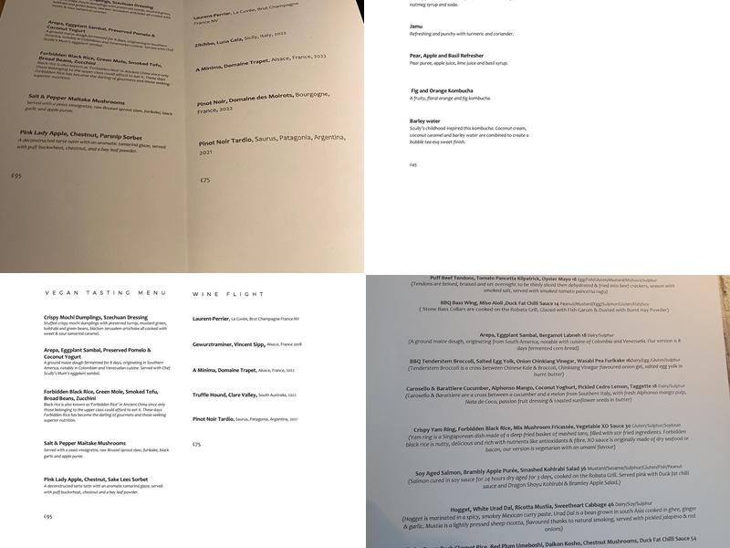 Scully St James's Menu