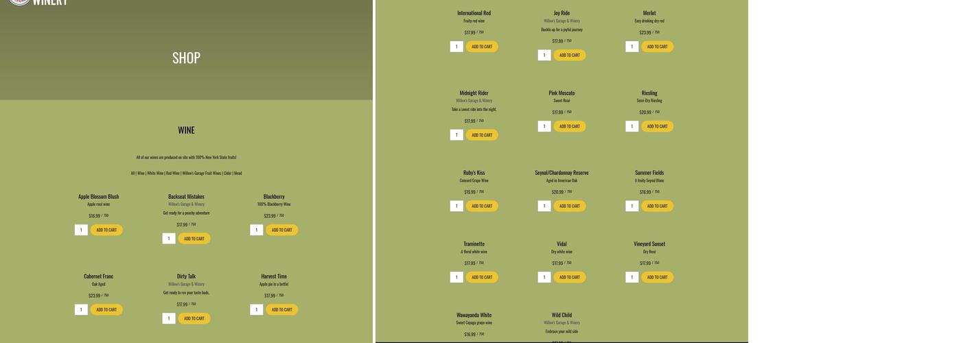 Applewood Winery Menu