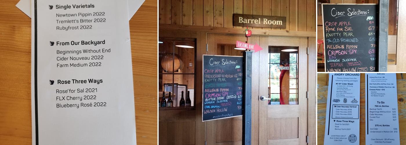 Angry Orchard Cider House Menu