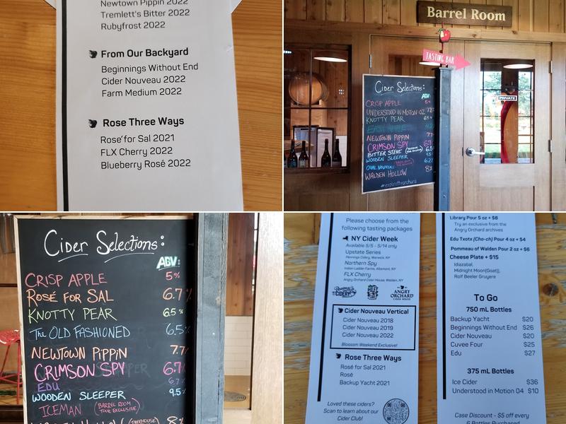 Angry Orchard Cider House Menu