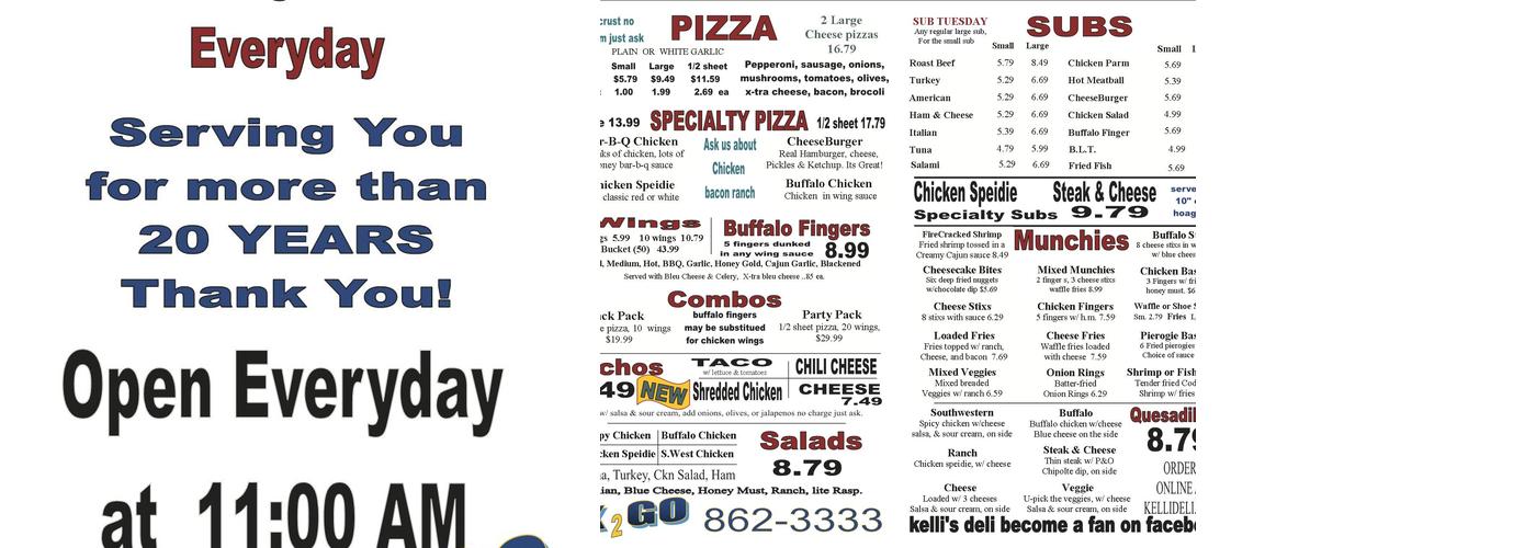 Kelli's Deli Menu