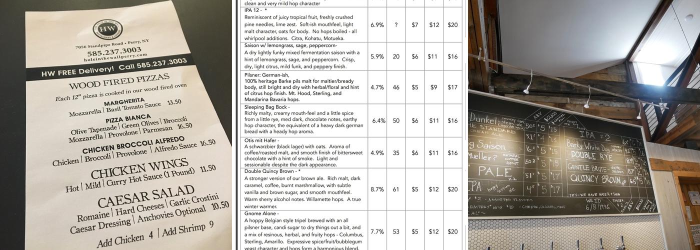 Silver Lake Brewing Project Menu