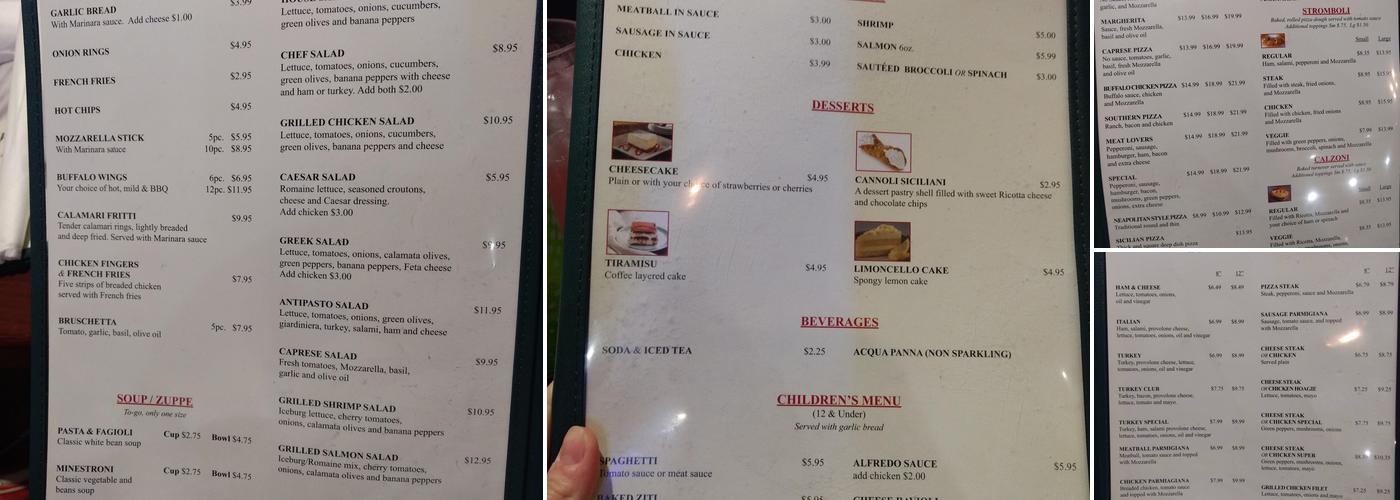 Elizabeth’s Pizza Walkertown Menu