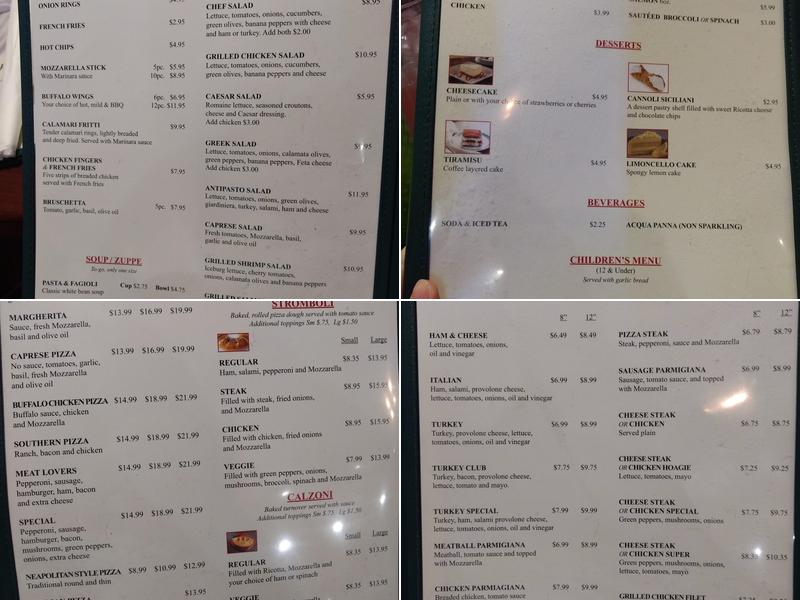 Elizabeth’s Pizza Walkertown Menu