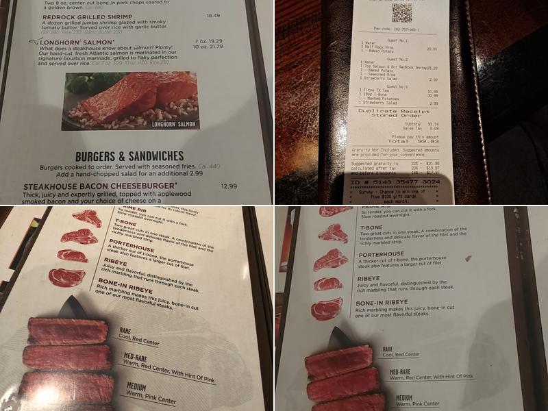 LongHorn Steakhouse Menu