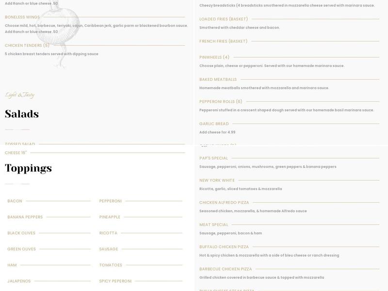 Pizzeria New York Menu