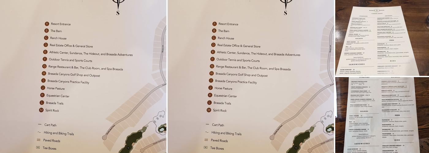 Brasada Ranch Menu