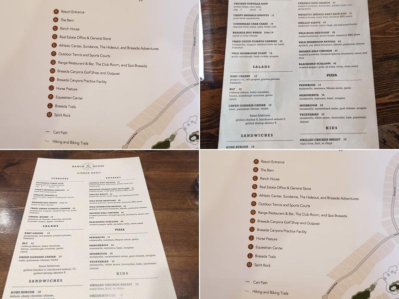 Brasada Ranch Menu