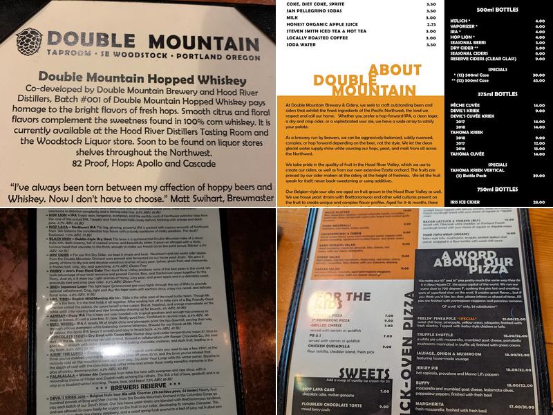 Double Mountain Woodstock Taproom Menu