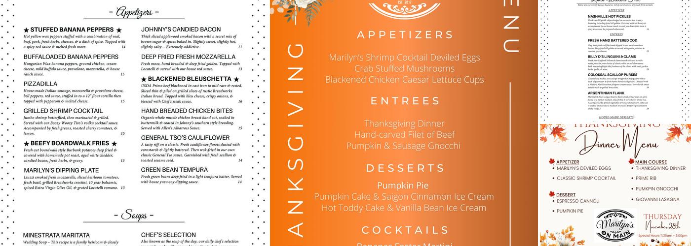 Marilyn's on Main Menu