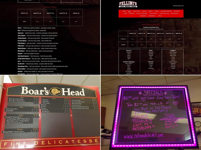 Fellinis Pizzeria Menu