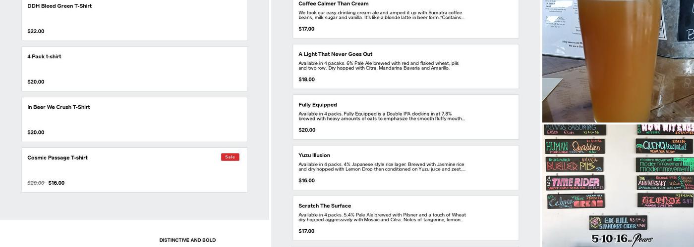 Rebel Hill Brewing Company - 420 Taproom Menu