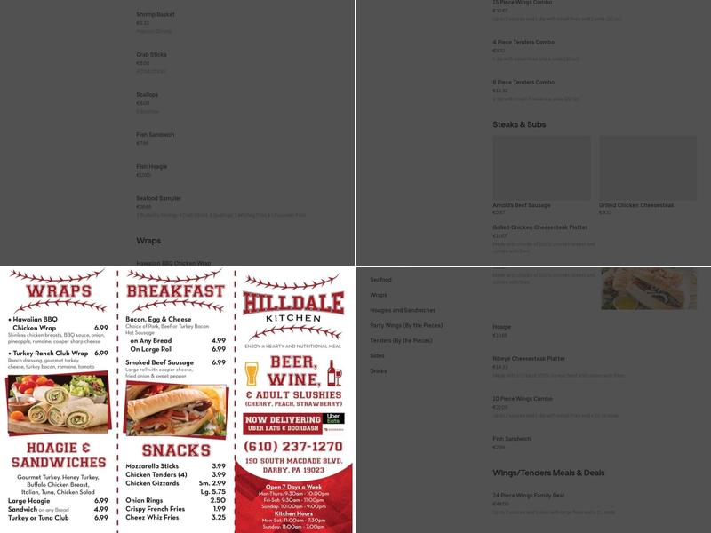 Hilldale Kitchen Menu