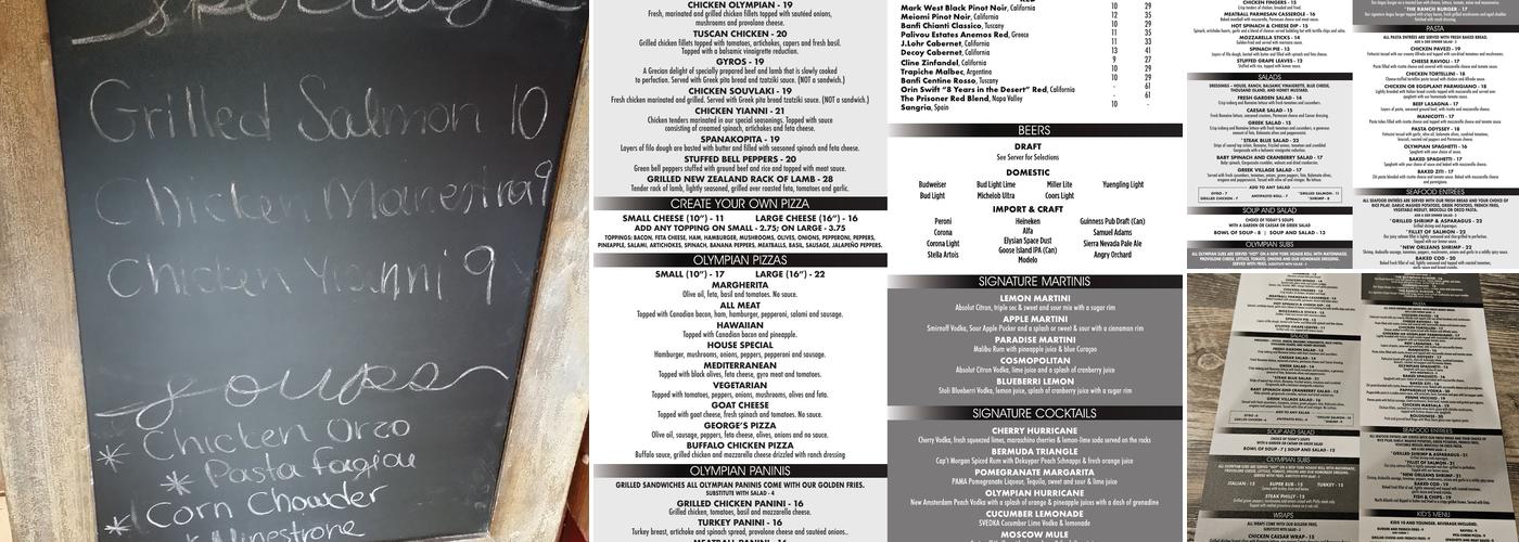 Olympian Grill Menu