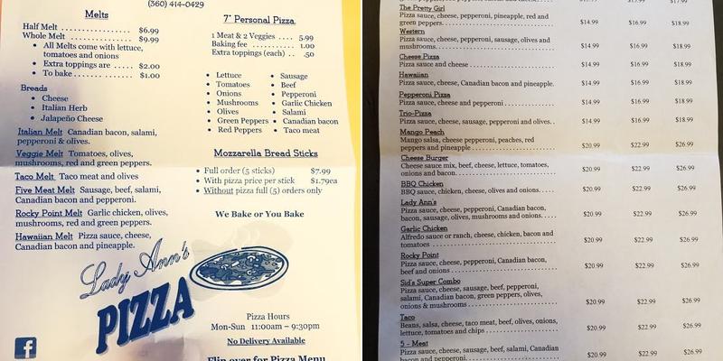 Rocky Point Market Menu