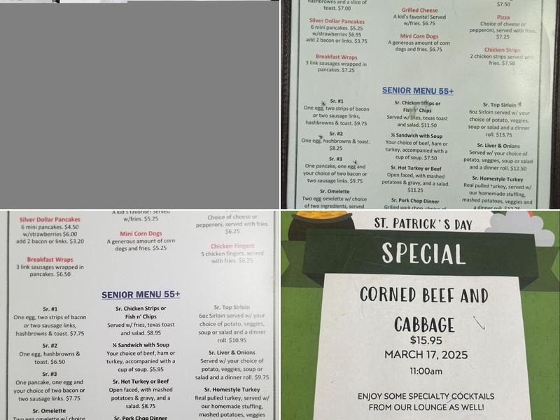 Bob's Cafe Menu