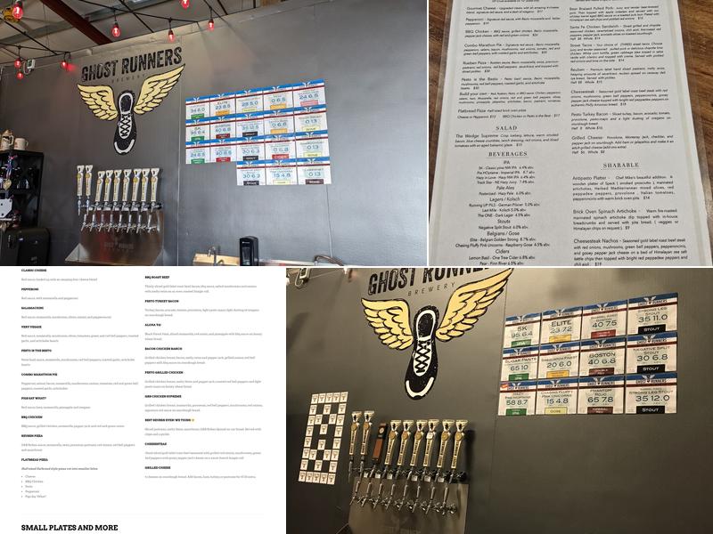 Ghost Runners Brewery and Kitchen Menu