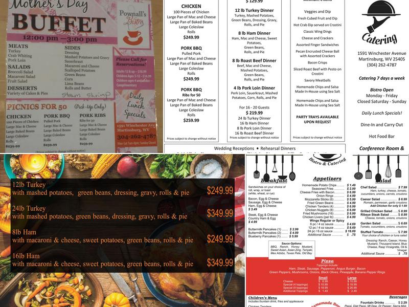 Pownall's Bistro, LLC Menu