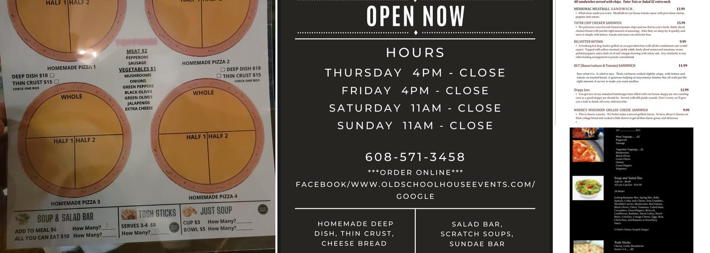 The Old Schoolhouse Menu