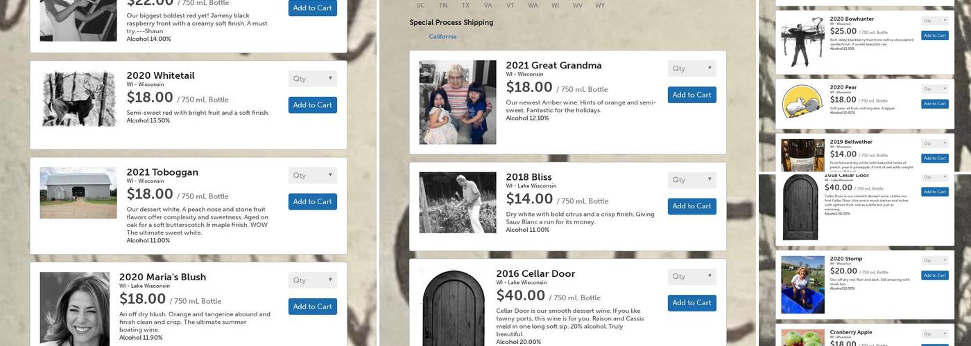 Rock N Wool Winery Menu