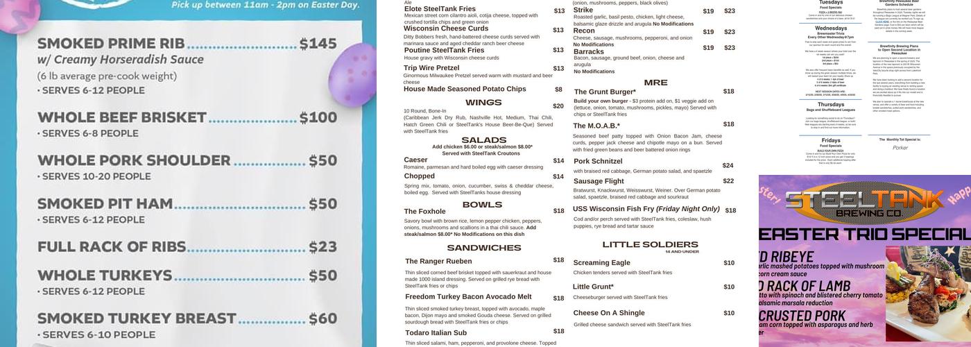 Brewfinity Brewing Co. Menu