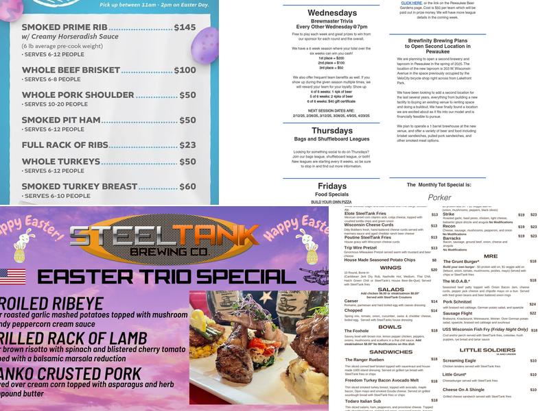 Brewfinity Brewing Co. Menu