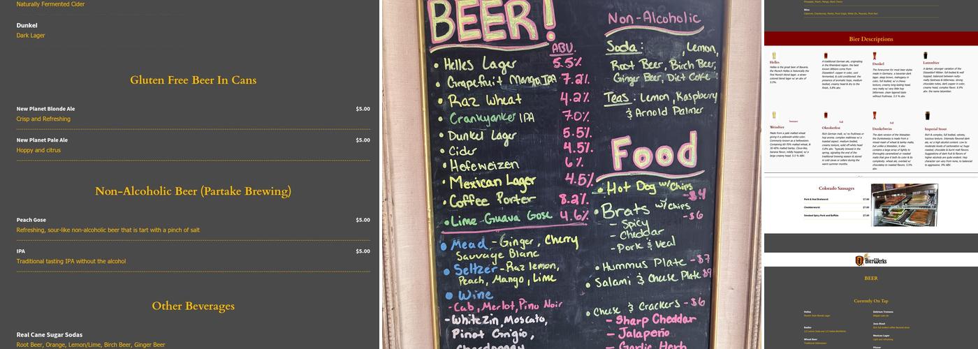 BierWerks Menu