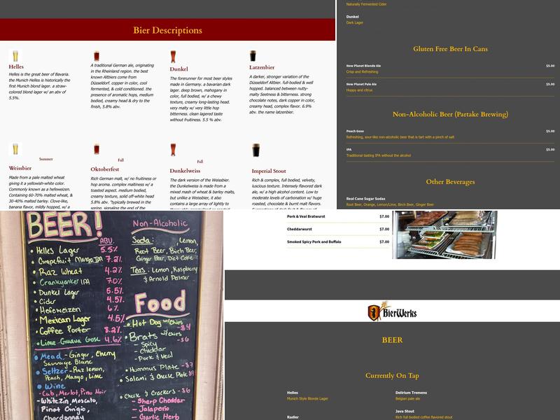 BierWerks Menu