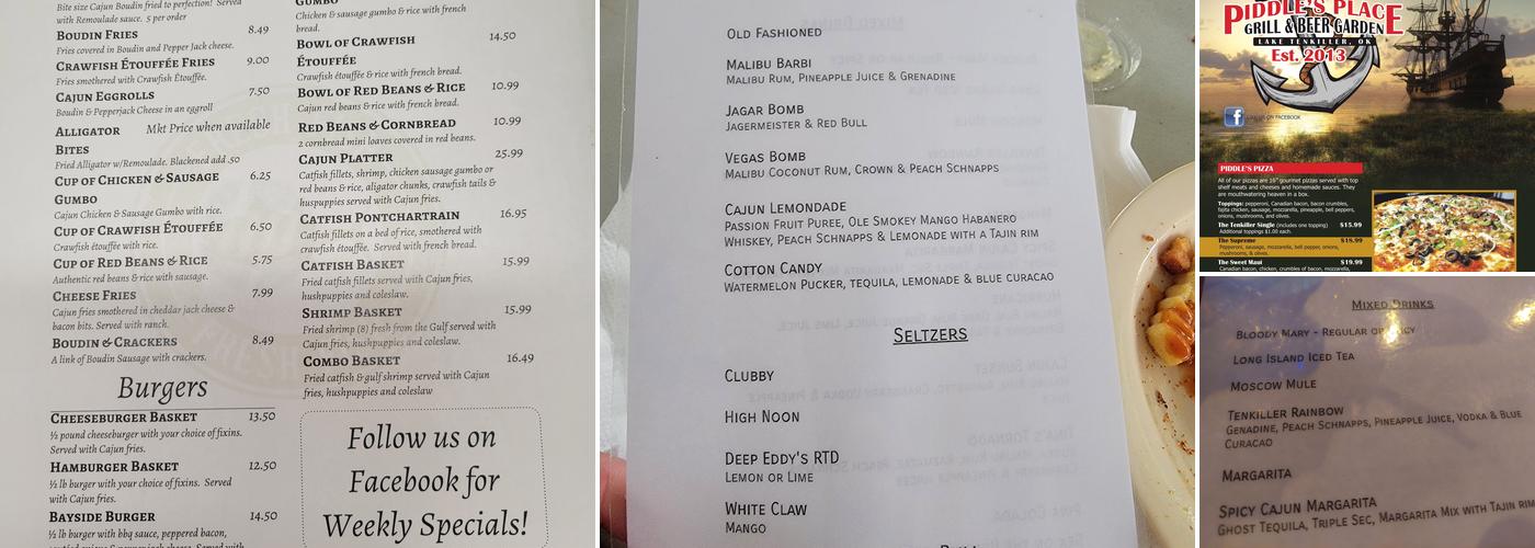 Piddles Cajun Bar & Grill Menu