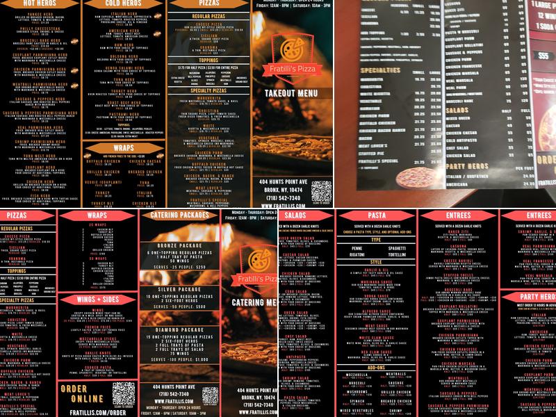 Fratilli's Pizza Menu