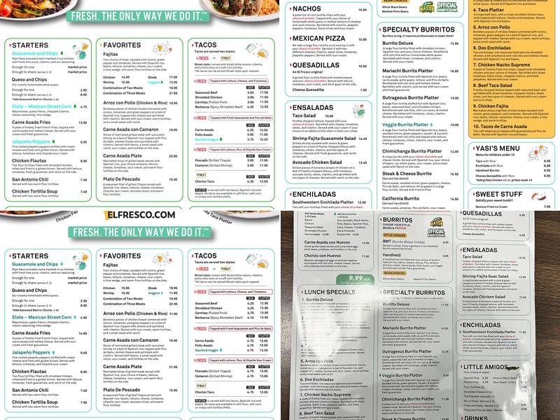 El Fresco Tex-Mex Grill Menu
