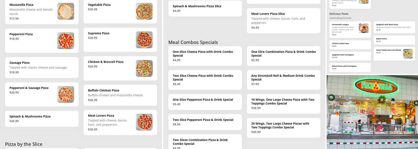Pizzatella Menu