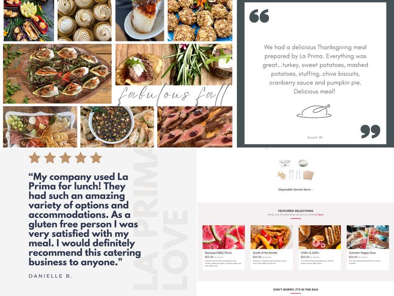 La Prima Catering Menu