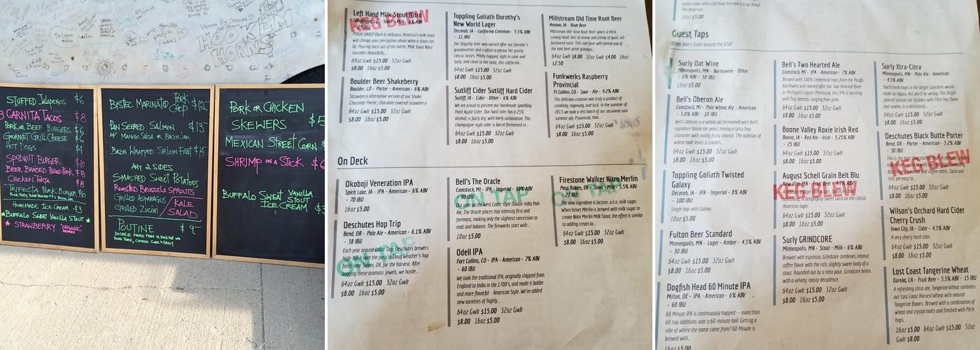 Okoboji Brewing Company Menu