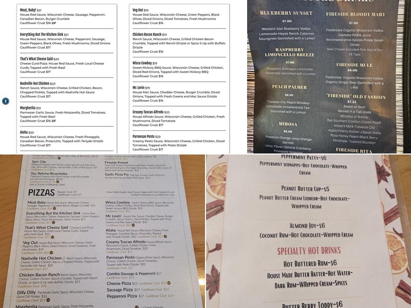 Foster's Fireside Menu