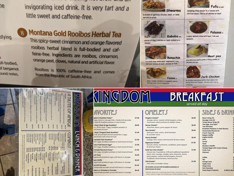 Kingdom Restaurant Menu