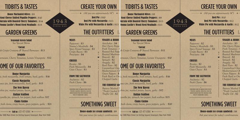 Rolling In Dough Pizza Menu