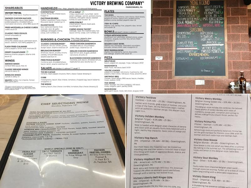 Victory Brewing Company Parkesburg Menu