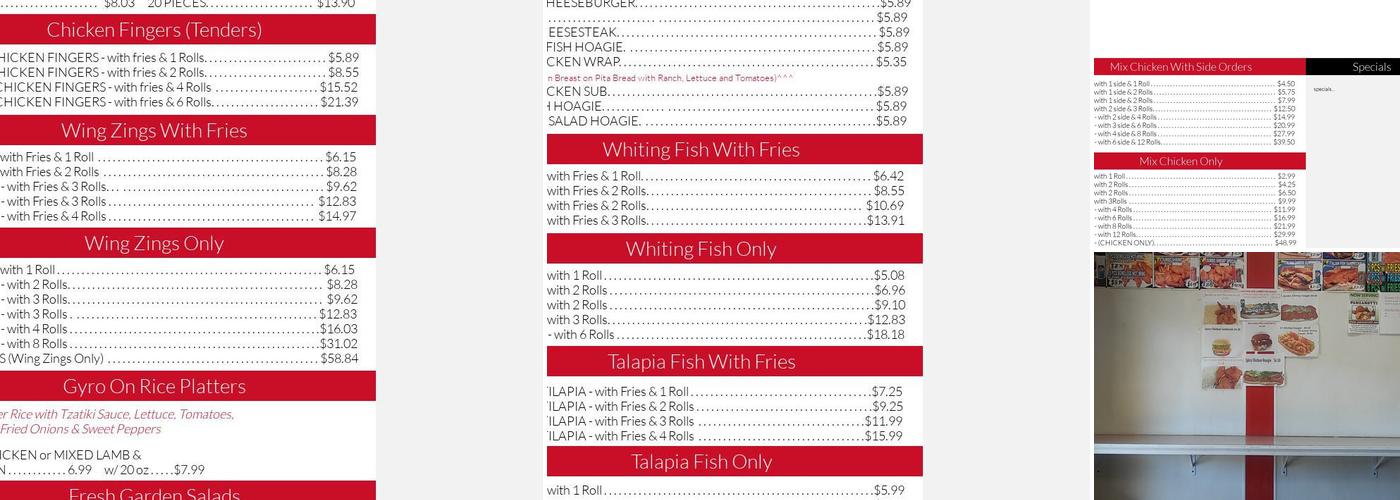 Crown Fried Chicken Menu