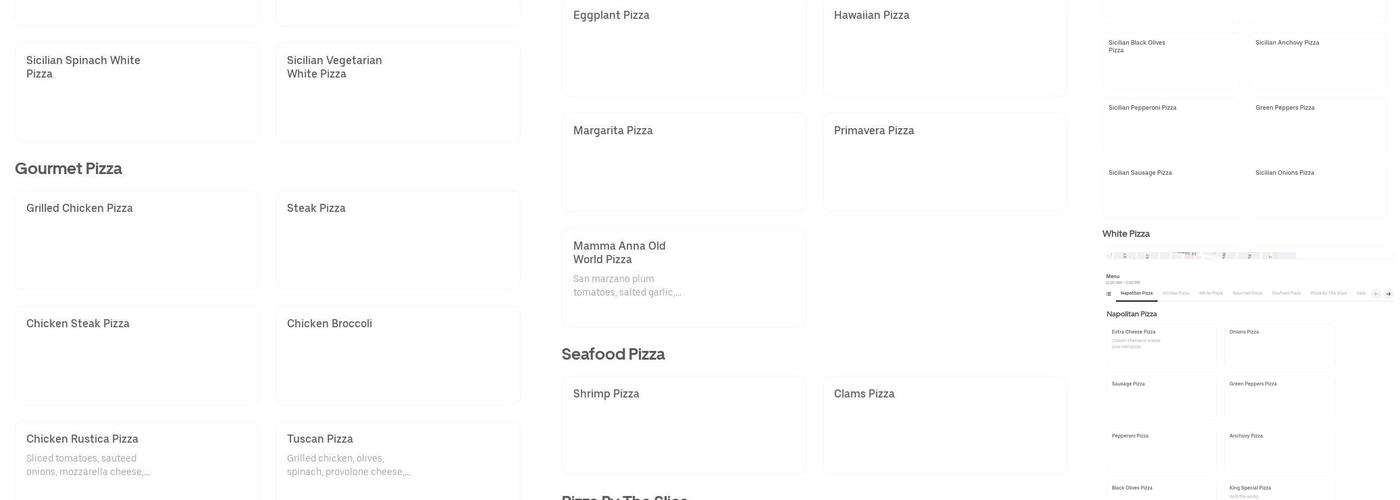 King of Pizza Menu