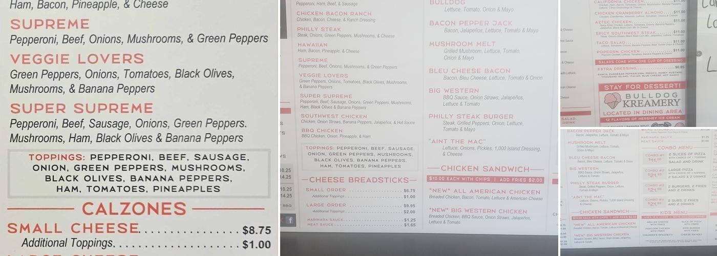 Italian Village of Tazewell Menu