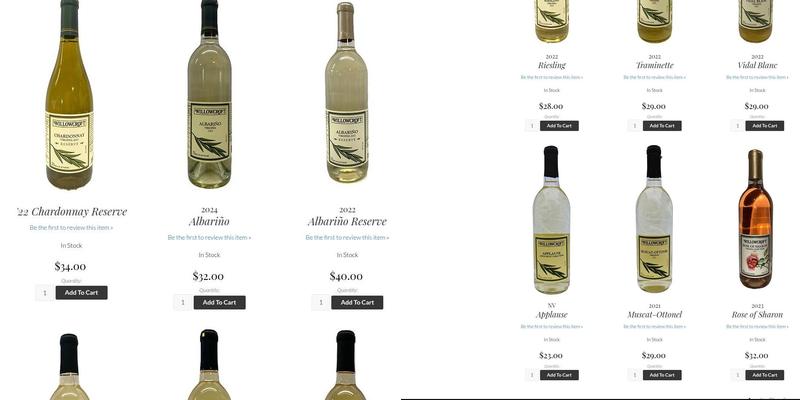 Willowcroft Farm Vineyards Menu