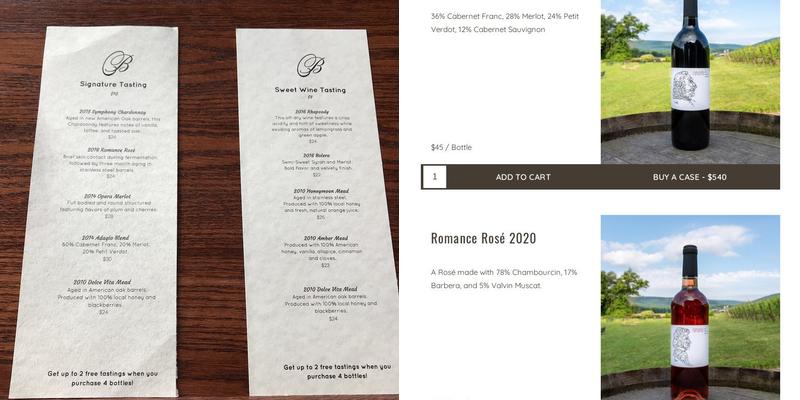 Catoctin Breeze Vineyard Menu