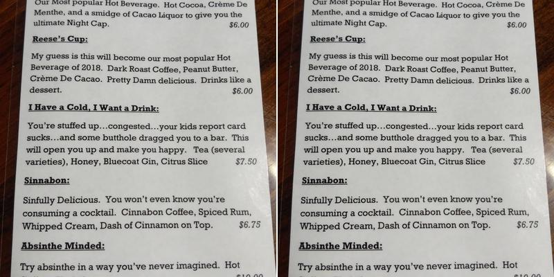 Beaver Brewing Company Menu