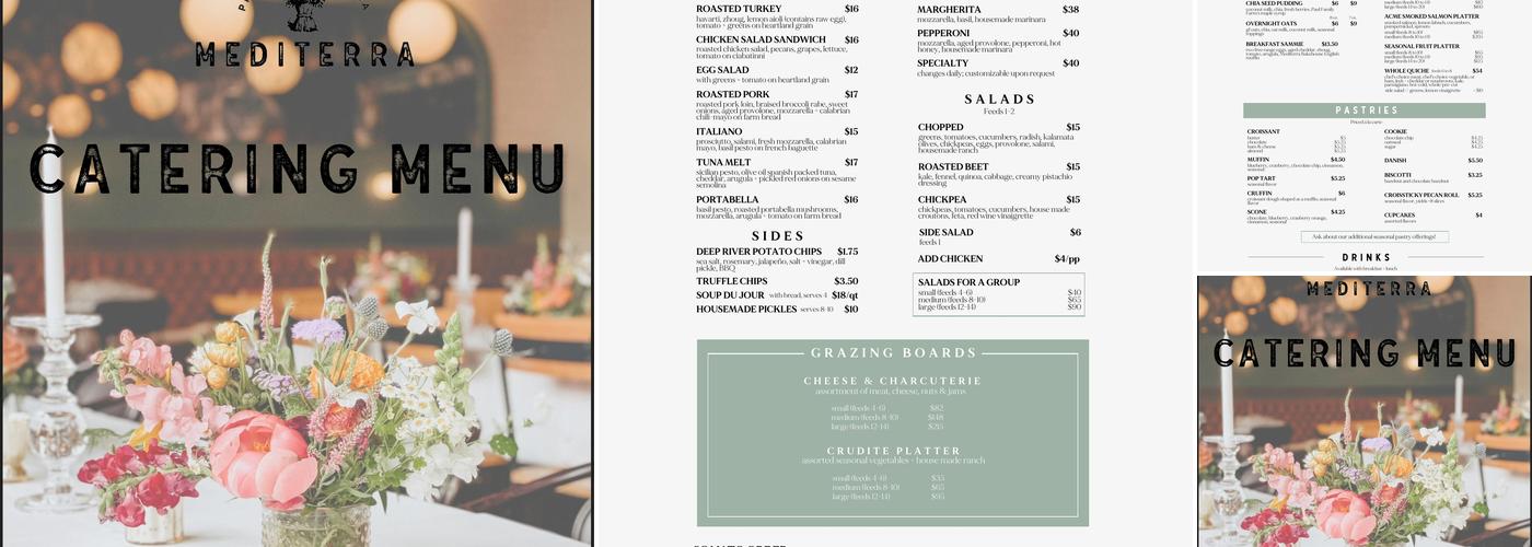 Mediterra Cafe Menu