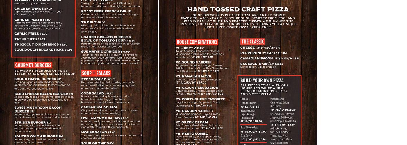 Echoes Brewing Company Menu