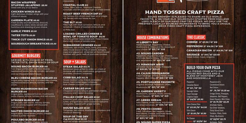 Echoes Brewing Company Menu