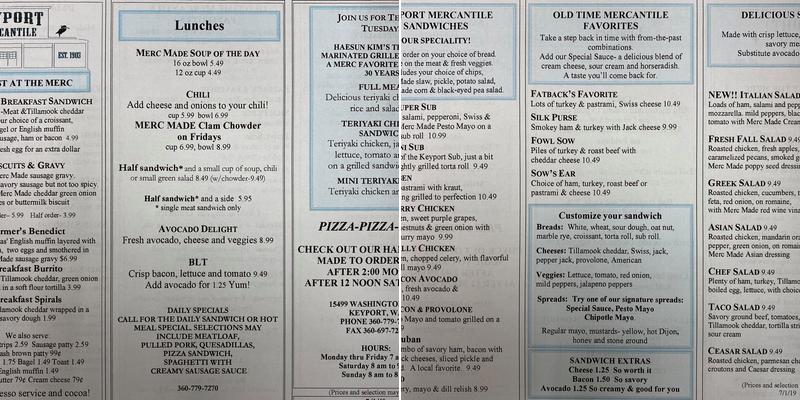 Keyport Mercantile & Sandwich Menu
